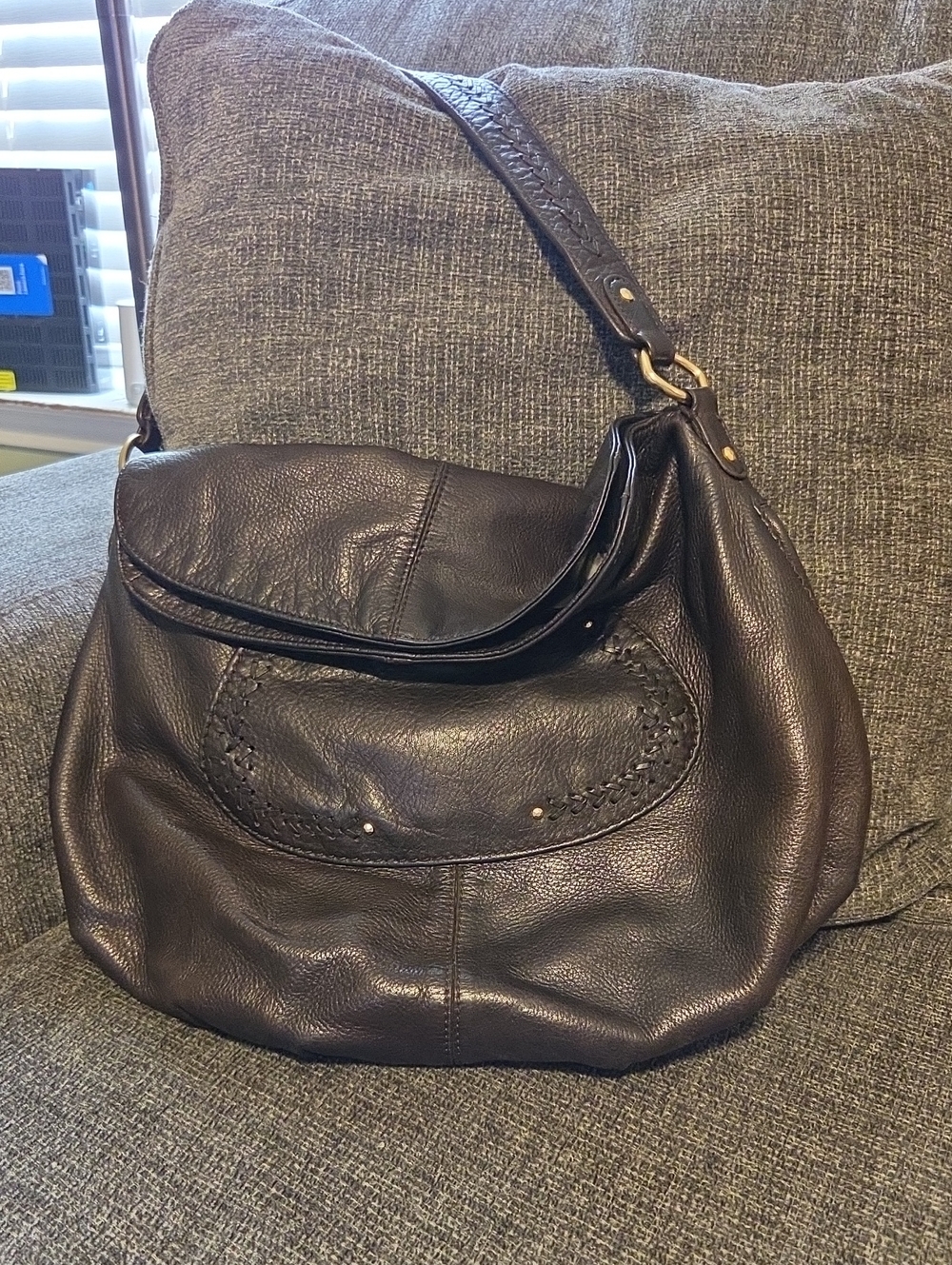 Sigrid Olsen Dark Brown Leather Shoulder Bag - Classic Women's Hobo
